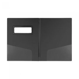 Munhwa File F698A-7 Standard A4 PVC Signature Folder with Name Tag Window and Dual Interior Pockets Black Made in Korea